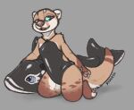  anthro blue_eyes fur mammal mustelid otter pool_toy solo symrea tan_body 