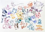  alolan_vulpix animal_focus bulbasaur charmander closed_mouth coogee copyright_name dated ditto eevee fangs flame-tipped_tail gengar grin hand_on_own_hip highres holding holding_hands ink_(medium) jigglypuff litten litwick lucario marill mew_(pokemon) morpeko munchlax no_humans open_mouth pikachu piplup pokemon porygon2 signature sitting slowpoke smile snivy spheal squirtle sylveon torchic traditional_media trapinch wooloo 