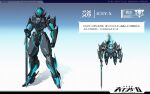  company_name copyright_name crossover highres holding holding_sword holding_weapon icey-xcee icey_(game) iron_saga mecha no_humans robot sword weapon 