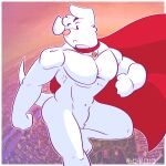  abs anthro canid canine canis cape clothing collar dc_comics dc_league_of_super-pets digital_media_(artwork) domestic_dog fizzyjay hi_res krypto krypto_the_superdog male mammal muscular muscular_anthro muscular_male pecs solo 