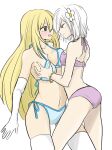  +_+ 2girls accelerator_(toaru_majutsu_no_index) albino asymmetrical_docking bikini blonde_hair blue_bikini blush breast_press breasts brown_eyes closed_mouth cowboy_shot elbow_gloves flower genderswap genderswap_(mtf) gloves gold_bracelet grabbing grabbing_another&#039;s_breast hair_flower hair_ornament ke_dameshi large_breasts long_hair looking_at_another multiple_girls open_mouth pink_bikini red_eyes sanpaku shokuhou_misaki short_hair sketch standing star-shaped_pupils star_(symbol) suzushina_yuriko swimsuit symbol-shaped_pupils thighhighs toaru_majutsu_no_index very_long_hair wavy_mouth white_gloves white_hair white_thighhighs 