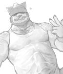  &lt;3 anthro beard blep bulge canid canine canis clothing domestic_dog erection erection_under_shirt facial_hair genital_outline genitals hat headgear headwear john69tsuyoshi male mammal mr._knit_hat mustache pecs penis penis_outline shirt solo tank_top tongue tongue_out topwear 