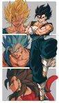  1boy absurdres biceps blue_eyes body_fur closed_mouth dragon_ball dragon_ball_super dragon_ball_z earrings highres jewelry looking_at_viewer male_focus monkey_boy monkey_tail muscular muscular_male pants pectorals potara_earrings red_fur relio_db318 sash smile spiked_hair super_saiyan super_saiyan_1 super_saiyan_4 super_saiyan_blue tail vegetto vegetto_(xeno) 