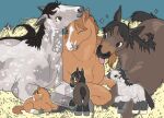  ambiguous_gender dayohiko equid equine feral group hi_res horse mammal trio 