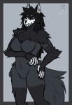  animated anthro bone breasts canid canine digital_media_(artwork) female fluffy fluffy_tail fur hair hi_res mammal simple_background sirdoomwolf skull skull_head solo tail 