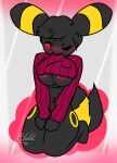  anthro bianca_(bluunsfw) bluunsfw eeveelution female generation_2_pokemon half_naked hi_res nintendo pokemon pokemon_(species) solo umbreon 