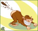  absurd_res ambiguous_gender anthro ape big_butt brown_body brown_fur butt casual_nudity chimpanzee feces feral fur haplorhine hi_res jakes_doodles mammal nipples nude pan_(genus) pooping primate projectile_feces scat solo 