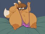  anthro areola big_breasts black_eyes breasts brown_areola brown_hair brown_nipples canid canine claire_(harvey_beaks) clothing dipstick_ears dipstick_tail eyewear female fox glasses hair harvey_beaks hi_res huge_breasts hyper hyper_breasts mammal markings multicolored_ears nipples sbshouseofpancakes shirt solo tail tail_markings tank_top topwear 