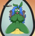  &lt;3 abdominal_bulge anthro balls big_breasts black_eyes blue_hair bodily_fluids breasts clitoris cookiescrypt duo eyelashes faceless_character female from_front_position front_view gameplay_mechanics generation_5_pokemon genitals green_body green_skin hair hi_res male male/female motion_lines nintendo nipples open_mouth penetration penis plump_labia pokemon pokemon_(species) pussy sex shaded sharp_teeth simple_background tears teeth thick_thighs tongue tongue_out trubbish vaginal vaginal_penetration vein 
