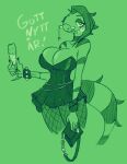  anthro big_breasts breasts cleavage clothed clothing container cup drinking_glass female glass glass_container glass_cup goth iguanid joyce_(raidak5) lizard raidak5 reptile scalie solo wine_glass 