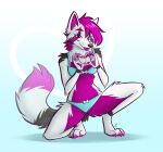  anthro canid canine canis clothing coyote female hybrid lingerie mammal nicnak044 pinup pose solo wolf 