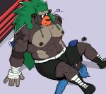  avian bird boots boxing boxing_gloves boxing_shorts butt_crush clothing crush fight fighting_ring footwear generation_8_pokemon handwear haplorhine hi_res hunter-husky jordan_(hunter-husky) male male/male mammal nintendo pinned pokemon pokemon_(species) primate rillaboom sport unconscious 