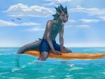  absurd_res anthro dragon hi_res male river sea shiroichi_air summer surfing water 