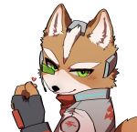  &lt;3 2022 anthro brown_body brown_fur canid canine clothing fingerless_gloves fox fox_mccloud fur gloves green_eyes handwear inner_ear_fluff jacket looking_at_viewer male mammal nintendo pruh simple_background smile solo star_fox topwear tuft white_background white_body white_fur 