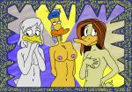  abstract_background accessory anatid anseriform anthro areola avian bernice_florence_hufnagel_(duckman) big_breasts bird blue_hair breasts brown_hair della_duck digital_media_(artwork) disney duck duckman ducktales ducktales_(2017) e621 e621_tags feathers female group hair headband hiding_breasts hrisaura looking_away looking_up looney_tunes meta navel nipples nude pink_nipples pose scared short_tail signature tail text the_looney_tunes_show tina_russo trio warner_brothers worried yellow_body 