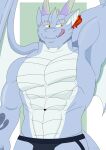  absurd_res anthro barazoku bulge clothing dragon furry hi_res jockstrap male male/male pecs underwear 