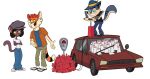  anthro calvin_mcmurray car clothing dan_vs. domestic_cat edited_screencap explosives felid feline felis female group hat headgear headwear hi_res humanoid ivy_pepper lackadaisy male male/female mammal parody rocky_rickaby tnt trio unknown_artist vehicle webcomic 