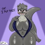  anthro big_breasts blush breasts clothed clothing female first_person_view hi_res leona(lynx_art) looking_at_viewer lynx_art mammal mostly_nude mustelid otter skimpy solo solo_focus thick_thighs wide_hips 