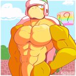  abs anthro biceps digital_media_(artwork) fizzyjay hammer_bro headgear hi_res koopa looking_at_viewer male mario_bros muscular muscular_anthro muscular_male nintendo nude pecs reptile scalie solo 