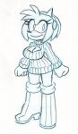  accessory amy_rose anthro big_breasts boots breasts captain_molasses cleavage clothed clothing eulipotyphlan female footwear hair_accessory hairband hedgehog hi_res high_heeled_boots high_heels mammal sega sketch solo sonic_the_hedgehog_(series) sweater topwear 