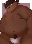  2023 anthro asian_clothing bear belly big_belly brown_body brown_fur clothing east_asian_clothing fundoshi fur hi_res japanese_clothing kemono male mammal moobs navel overweight overweight_male solo trail_arnak underwear white_clothing white_fundoshi white_underwear 