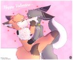  &lt;3 absurd_res anthro bell canid canine collar duo female fox hand_on_face hi_res holidays iradeon kissing love male male/female mammal nia_(senz) sean_(senz) senz sex sitting standing text thrusting valentine&#039;s_day 