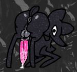  animal_genitalia anus ass_up balls big_penis black_body bodily_fluids butt cum cum_drip digital_media_(artwork) dorothi_(omori) dripping feral fur genital_fluids genitals looking_at_viewer lopus low_res male omori_(game) penis puffy_anus solo unknown_species 