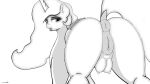  animal_genitalia butt equid equine female feral friendship_is_magic fur genitals hasbro hi_res horn horse index_3 looking_at_viewer mammal my_little_pony nipples pony princess_celestia_(mlp) pussy simple_background sketch smile solo wings 