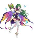  1girl alternate_costume bare_shoulders book boots breasts bug butterfly cape cecilia_(fire_emblem) cleavage dress elbow_gloves fire_emblem fire_emblem:_the_binding_blade fire_emblem_heroes flower full_body gloves gold_trim gradient_clothes green_eyes grey_hair hand_up haru_(hiyori-kohal) high_heel_boots high_heels highres holding holding_book long_hair looking_away medium_breasts non-web_source official_art one_eye_closed open_book parted_lips plant scar scar_on_cheek scar_on_face short_dress sleeveless solo thigh_boots thorns torn_clothes torn_footwear torn_paper transparent_background vines 
