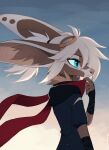  2023 anthro artist_name aseethe big_ears blue_eyes brown_body brown_fur canid canine clothed clothing cloud digital_media_(artwork) eyewear fennec fox fur goggles hi_res inner_ear_fluff mammal melody_(aseethe) outside scarf sky solo tuft white_body white_fur 