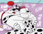 &lt;3 &lt;3_eyes 2023 4_fingers anthro balls black_nose bodily_fluids brian_griffin canid canine canis collar cum cumshot dalmatian danny_(zackdadawg) digital_drawing_(artwork) digital_media_(artwork) domestic_dog duo ejaculation english_text family_guy fingers genital_fluids genitals hi_res humanoid_genitalia humanoid_penis looking_at_another male male/male mammal onomatopoeia open_mouth orientation_play penis simple_background sound_effects speech_bubble straight_to_gay teeth text tongue tongue_out zackdadawg 
