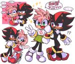  &lt;3 2022 amy_rose anthro blush boots clothing duo ellipsis eulipotyphlan female footwear gloves green_eyes handwear heartludwig hedgehog hi_res male male/female mammal open_mouth open_smile question_mark red_eyes sega shadow_the_hedgehog signature simple_background smile sonic_the_hedgehog_(series) 