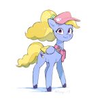  1:1 accessory blonde_hair blonde_mane blue_body blue_fur blue_hooves blush clothing cutie_mark digital_media_(artwork) equid equine female feral fifi_(mlp) folded_wings fur hair hair_accessory hasbro hat headgear headwear hi_res hooves mammal mane mlp_g5 my_little_pony my_little_pony:_tell_your_tale nendo pegasus purple_eyes signature simple_background smile solo tail white_background wings yellow_tail 