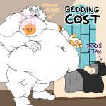  1:1 anthro barazoku barefoot bedding belly big_belly big_butt butt canid canine canis comparing comparison digital_media_(artwork) domestic_dog duvet english_text eyes_closed fat_rolls feet fluffy fujiyama_inushiro(fujiyamasamoyed) fujiyama_samoyed_(artist) fur hair huge_belly huge_butt humanoid_feet humanoid_hands hyper hyper_belly hyper_butt kemono looking_at_viewer macro male mammal moobs morbidly_obese morbidly_obese_anthro morbidly_obese_male navel neck_tuft nipples nordic_sled_dog nude obese obese_anthro obese_male overweight overweight_anthro overweight_male pawpads pillow plantigrade price_listing samoyed simple_background size_difference soft_belly solo spitz text thick_thighs tuft white_body window yellow_nipples yellow_pawpads 