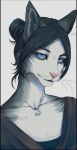  anthro blue_eyes domestic_cat elegant felid feline felis female flat_chested fur hi_res kagami_jera mammal pink_nose solo 