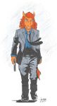  2023 angry anthro bad_trigger_discipline business_suit clothed clothing equid equine female footwear fully gun hair handgun holding_gun holding_handgun holding_object holding_pistol holding_weapon horse john_wick looking_at_viewer mammal orange_body pistol pony rabbi-tom ranged_weapon red_hair red_shetland shetland_pony shoes simple_background solo suit walking weapon 