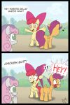  anus apple_bloom_(mlp) blackmorass butt embarrassed equid equine exposed female female/female flustered friendship_is_magic genitals hasbro horn horse long_tail mammal my_little_pony nude pony pussy raised_tail ribbons scootaloo_(mlp) sweetie_belle_(mlp) tail tail_grab unknown_artist wings 