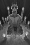  absurd_res alpaca black_and_white camelid candle circled clothing eyewear g_jamez glasses hi_res humanoid jameslewis male mammal monochrome satanic sketch solo underwear 