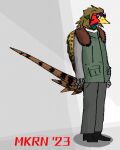  anthro avian beak bird clothing coat common_pheasant digital_media_(artwork) eyewear feathers fur galliform glasses green_clothing green_coat green_ears green_topwear grey_hands hi_res looking_at_viewer lundqvist_enterprises makaronnie male orange_eyes phasianid phasianus pixel_(artwork) signature simple_background solo teodor_haroldsson topwear yellow_beak 