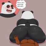  2023 absurd_res anal anthro bear big_butt black_body black_ears black_eyes black_fur black_nose black_tail blush blush_lines bodily_fluids brown_body brown_skin butt butt_grab cartoon_network colossalstars digital_media_(artwork) duo english_text facesitting fur giant_panda hand_on_butt hi_res huge_butt human lying lying_on_ground male male/male mammal multicolored_body multicolored_fur on_back on_ground oral panda_(wbb) purple_background rear_view rimming sex short_tail simple_background sitting_on_another small_ears sweat tail text thick_thighs thought_bubble tongue two_tone_body two_tone_fur we_bare_bears white_body white_fur 