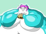 2018 3_fingers 4:3 anthro bar_emanata batspid2 big_breasts breasts burger cel_shading digital_drawing_(artwork) digital_media_(artwork) eating emanata eyelashes eyes_closed eyewear fangs female fingers flabby_arms food generation_1_pokemon ghostly_(qrs22) glasses hair half-length_portrait holding_food holding_object huge_breasts morbidly_obese morbidly_obese_anthro morbidly_obese_female multicolored_hair nintendo obese obese_anthro obese_female overweight overweight_anthro overweight_female pokemon pokemon_(species) portrait shaded simple_background snorlax solo teeth two_tone_hair 