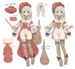  1girl akizone ass_visible_through_thighs blush boots bow_(music) breasts cleavage commentary_request concept_art detached_sleeves eiyuu_senki eiyuu_senki_ww food full_body grey_eyes grey_hair hair_ribbon half_updo ham highleg highleg_leotard instrument leotard long_hair meat medium_breasts multiple_views official_art open_mouth raw_ham_violin red_headwear ribbon rossini_(eiyuu_senki) simple_background skindentation smile thigh_boots thigh_strap violin white_background wrist_cuffs 