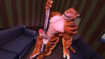  abs anthro balls bar barefoot big_balls big_penis brothel butt dancing disney feet felid feline genitals hi_res male male/male mammal muscular muscular_anthro muscular_arms muscular_thighs pantherine paws pecs penis pole pole_dancing solo solo_focus tiger tiger_dancer_(zootopia) wolfyxcharged00 zootopia 