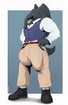  anthro big_bulge bulge clothed clothing corrsk digital_media_(artwork) elephant elephantid hi_res huge_bulge hyper hyper_bulge jakiel_blacktusk male mammal proboscidean solo 