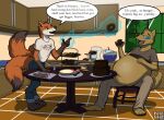  absurd_res anthro belly canid canine canis duo english_text eyewear food fox glasses hi_res hypnosis hypnotic_eyes immelmann kitchen magic male male/male mammal mind_control overweight text weight_gain wolf 