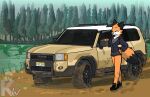  absurd_res anthro canid canine car clothing dirt dirty female footwear forest forest_background fox hi_res judy_reinard kangwolf lake mammal mud nature nature_background plant red_fox shoes solo toyota toyota_land_cruiser tree vehicle 