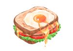  absurdres cheese food food_focus fried_egg highres lettuce meat nemo2401kata no_humans original sandwich simple_background still_life tomato tomato_slice white_background 
