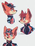  2019 activision anthro artist_name bandicoot biped black_nose bust_portrait clothed clothing crash_bandicoot crash_bandicoot_(series) eyebrows eyewear eyewear_on_head fur glasses glasses_on_head green_eyes grey_background hat headgear headwear hi_res male mammal marsupial mohawk orange_body orange_fur portrait rakkun13 simple_background smile solo tongue tongue_out 