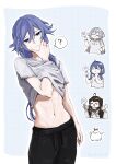  blue_eyes book_of_fuxi cheng_lixue closed_mouth fu_hua fu_hua_(herrscher_of_sentience) grey_hair hair_between_eyes highres honkai_(series) honkai_impact_3rd jingwei_(bird) long_hair shirt white_shirt 