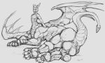  abs activision balls biceps big_balls black_and_white claws clothing diorionarh dragon feet foot_focus genitals hi_res legwear licking line_art looking_at_viewer male monochrome muscular muscular_male muscular_thighs pawpads penis pinup pose raised_tail scales scalie sketch solo spyro_the_dragon tail tail_motion tailwag taur thigh_highs tongue tongue_out torso torso_shot wings 